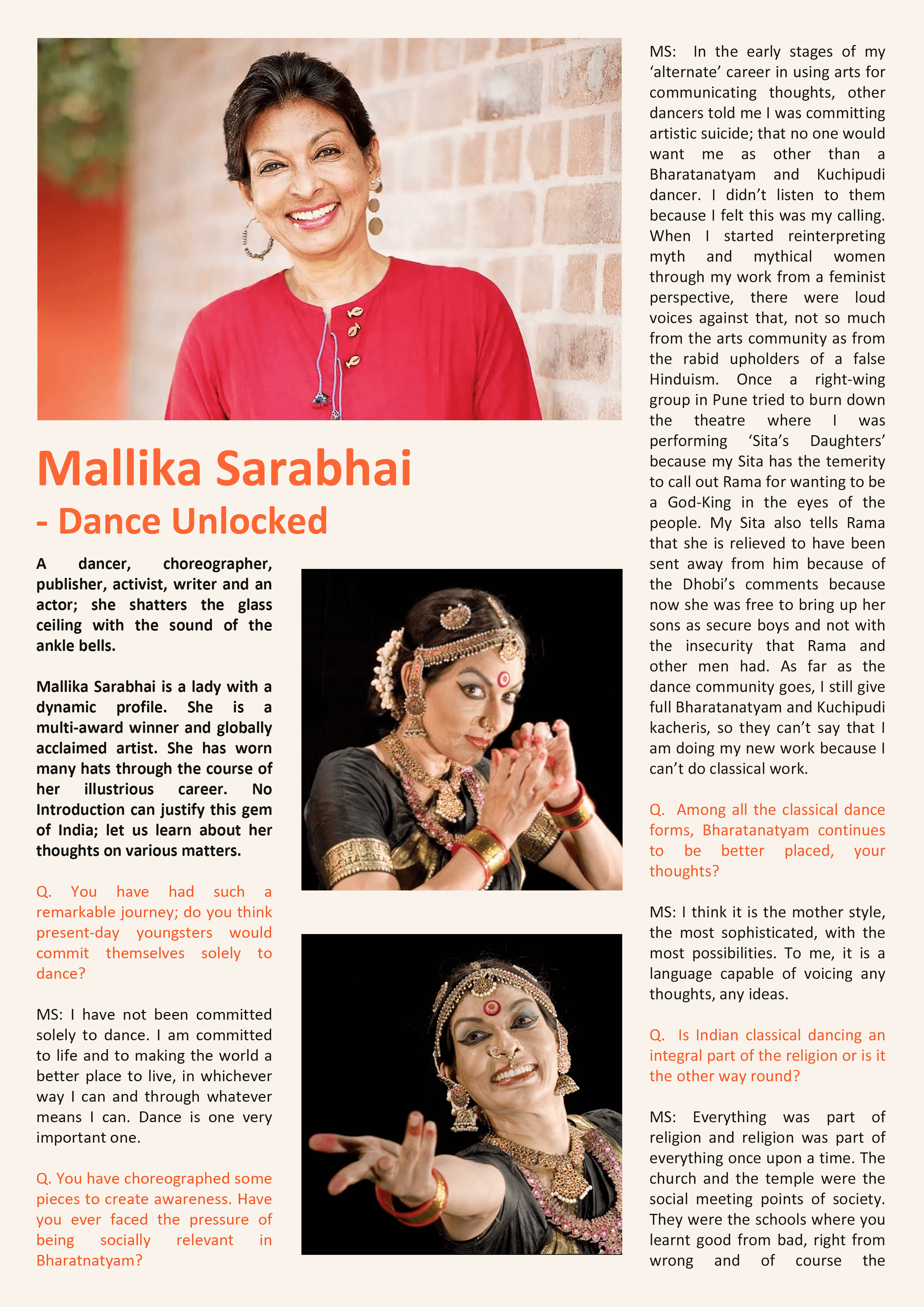 Mallika Sarabhai Page - 1